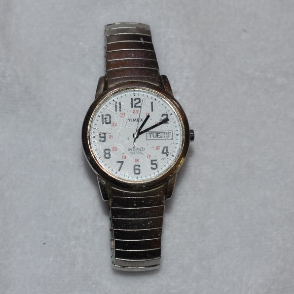 VTG SS Timex Indiglo Calendar Watch WR30 - Picture 6 of 8